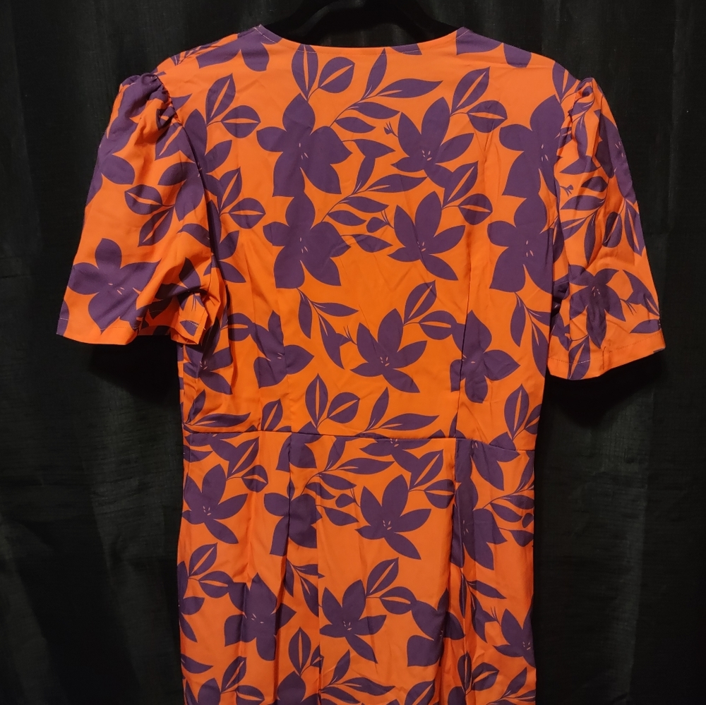 Purple-Orange floral dress - Picture 2 of 2
